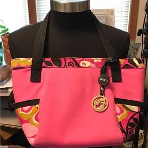 Spartina 449 Pink Floral Sirena Print Lg Purse w/ Matching Wallet EUC
